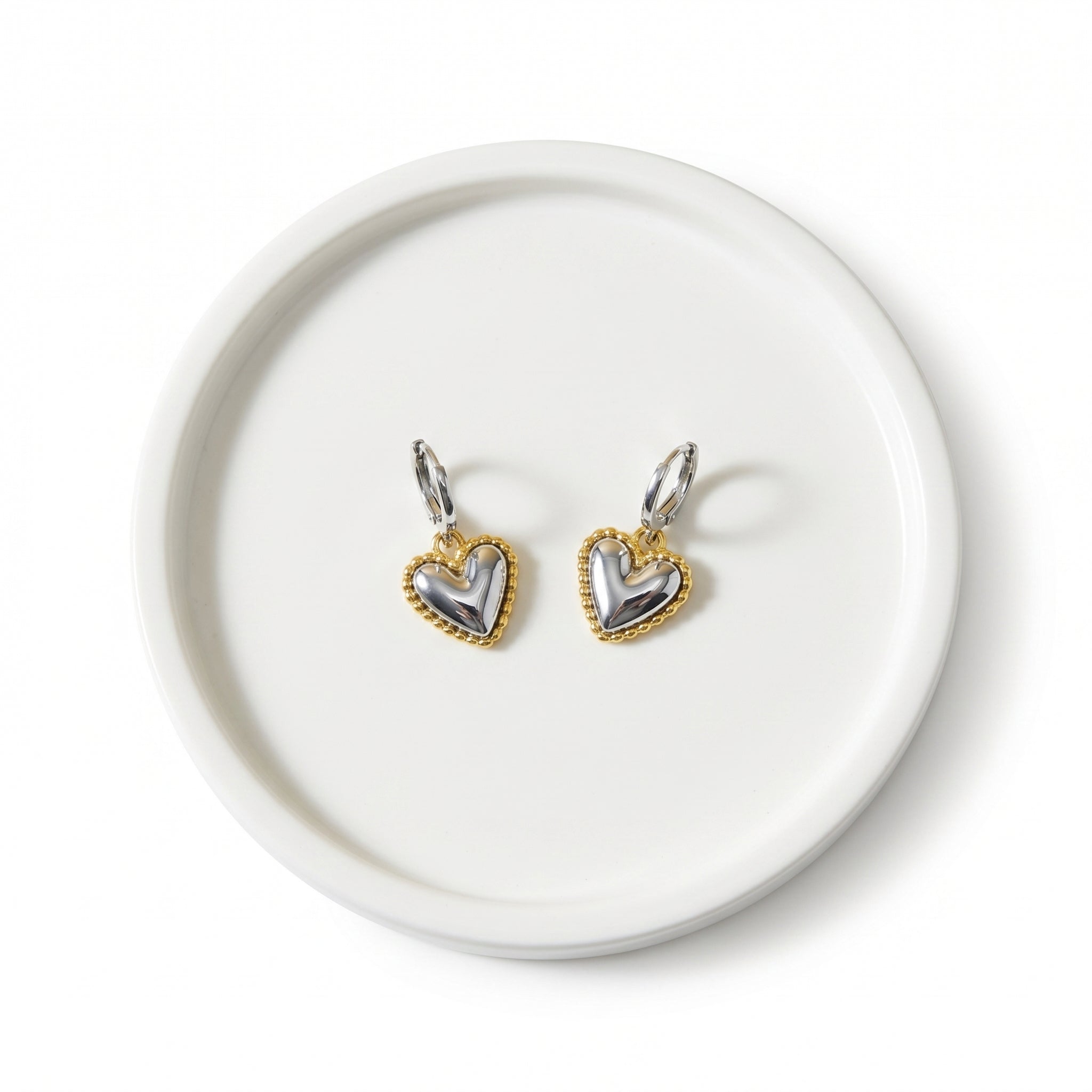 Heart Shaped Romance Gold Earrings