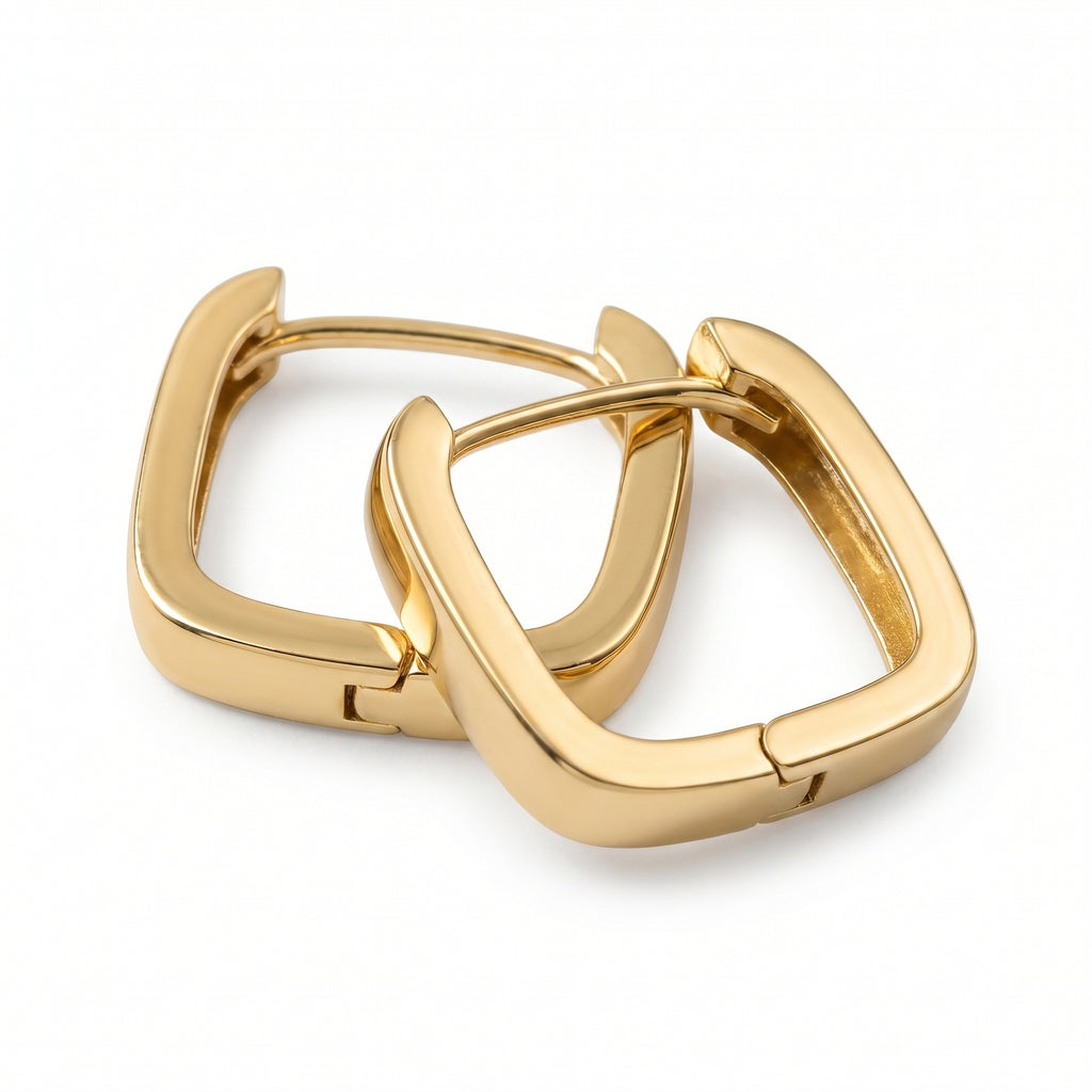 Gold Square Studs