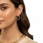 Gold Plated Twisted Hoop Earrings