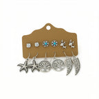BohoCharm Trio – Ethnic Oxidised Earrings Pack