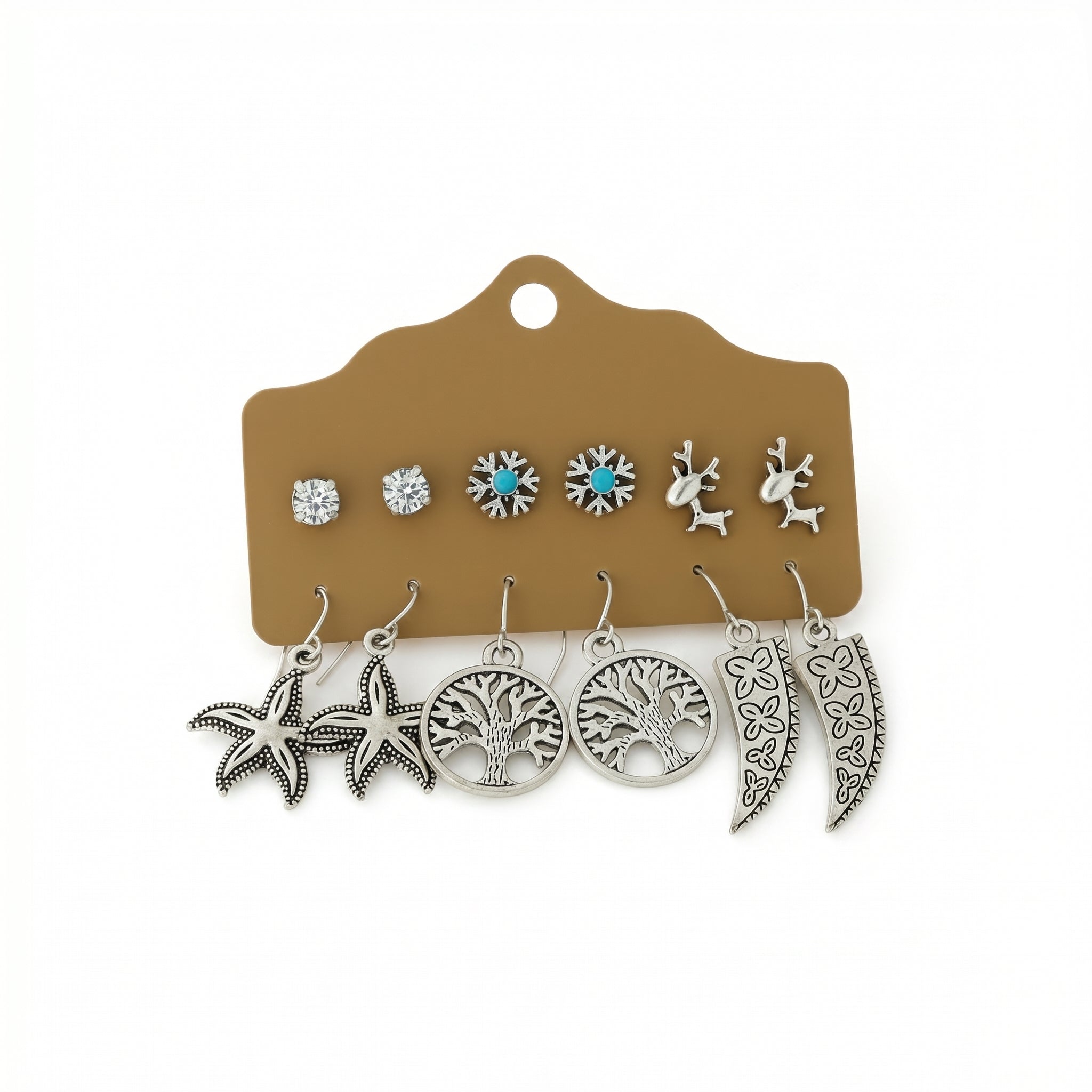 BohoCharm Trio – Ethnic Oxidised Earrings Pack