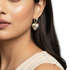 Heart Shaped Romance Gold Earrings