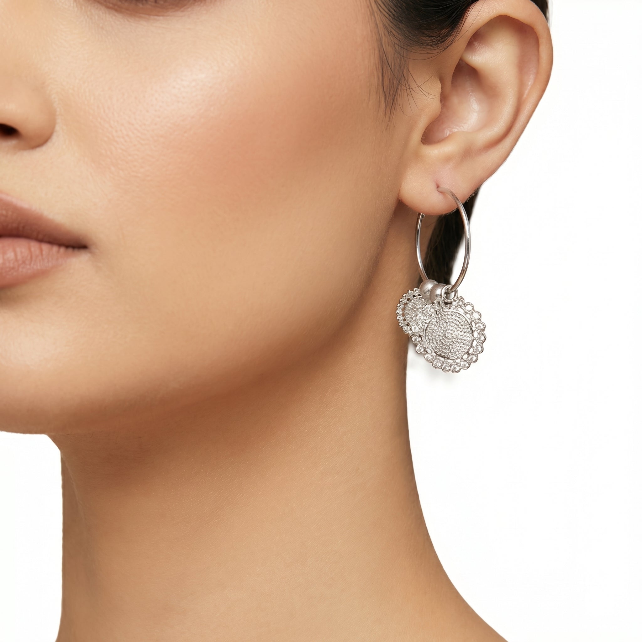 Studio One Love Circular Hoops - Silver
