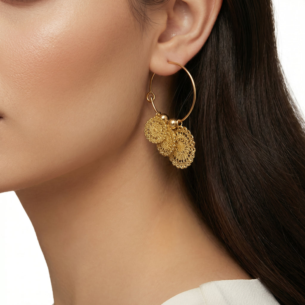 Studio One Love Circular Hoops - Gold