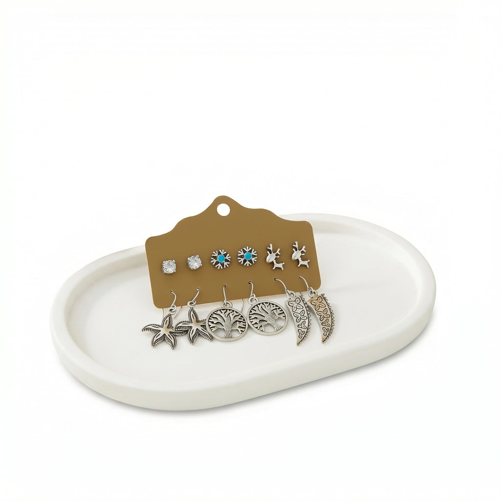 BohoCharm Trio – Ethnic Oxidised Earrings Pack
