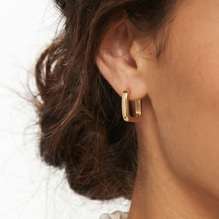 Gold Square Studs