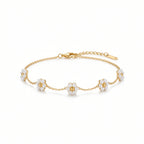 Pearl Daisy Chain Bracelet – Gold-Tone Floral Fashion Jewellery