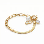 Crystal Charm Gold Link Bracelet – Elegant Fashion Jewellery for Women
