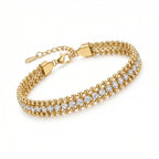 Gold Bead & CZ Wide Cuff Bracelet – Luxury Fashion Jewellery