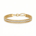 Gold Bead & CZ Wide Cuff Bracelet – Luxury Fashion Jewellery