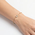 Butterfly CZ Station Bracelet – Dainty Gold Fashion Bracelet