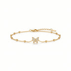 Butterfly CZ Station Bracelet – Dainty Gold Fashion Bracelet