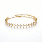Marquise CZ Tennis Bracelet – Gold-Tone Statement Fashion Bracelet