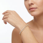 Marquise CZ Tennis Bracelet – Gold-Tone Statement Fashion Bracelet