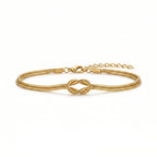 Gold Snake Chain Knot Bracelet – Minimalist Fashion Jewellery