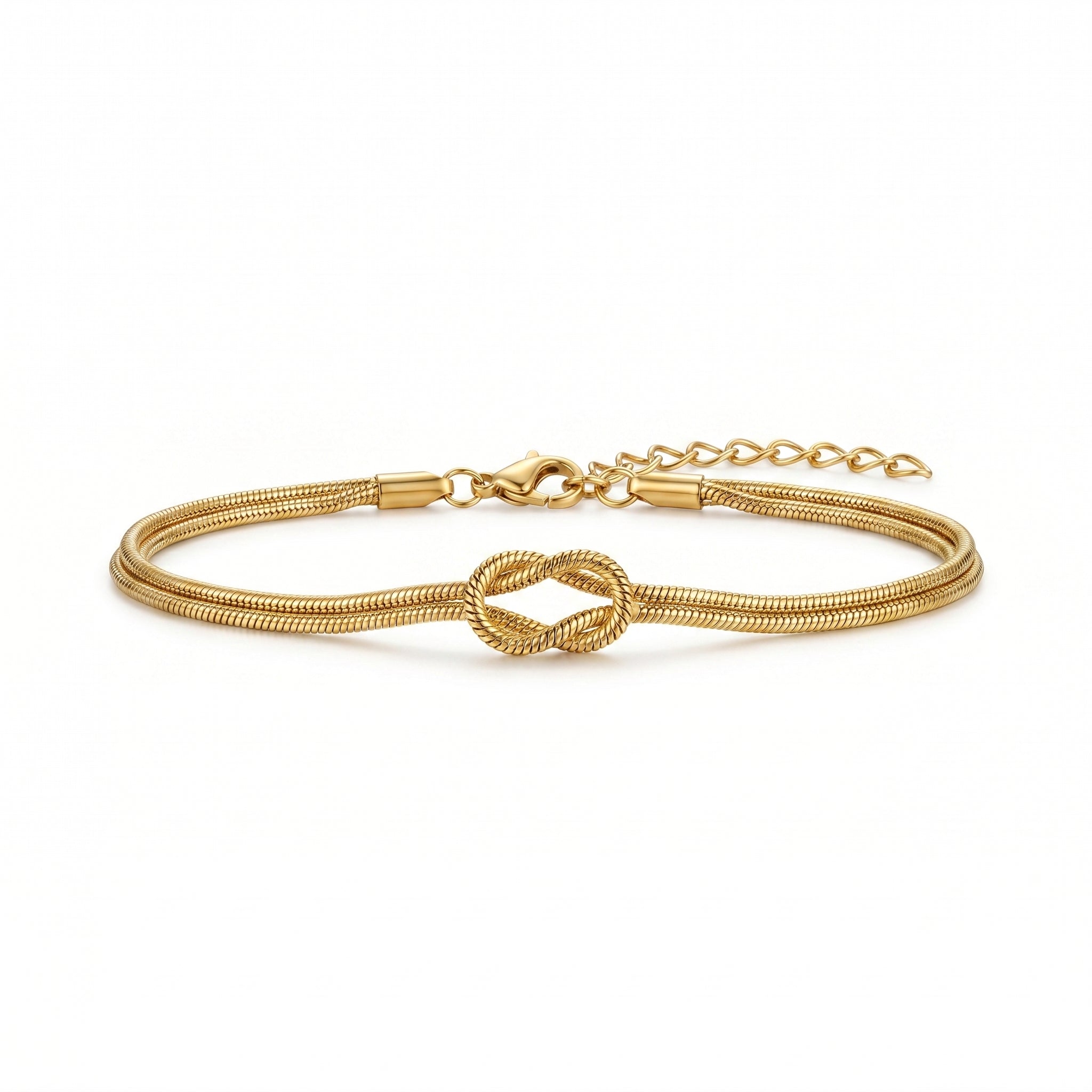 Gold Snake Chain Knot Bracelet – Minimalist Fashion Jewellery