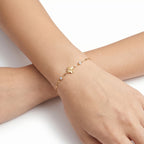 Gold Clover & CZ Station Bracelet – Lucky Charm Fashion Bracelet
