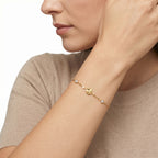 Gold Clover & CZ Station Bracelet – Lucky Charm Fashion Bracelet