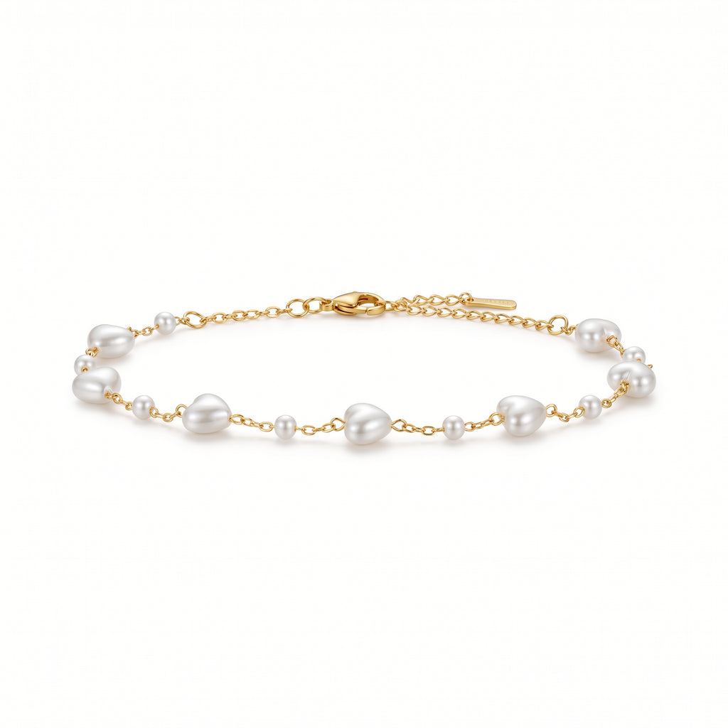 Baroque Pearl Station Chain Bracelet – Elegant Gold Fashion Jewellery