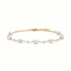 Baroque Pearl Station Chain Bracelet – Elegant Gold Fashion Jewellery