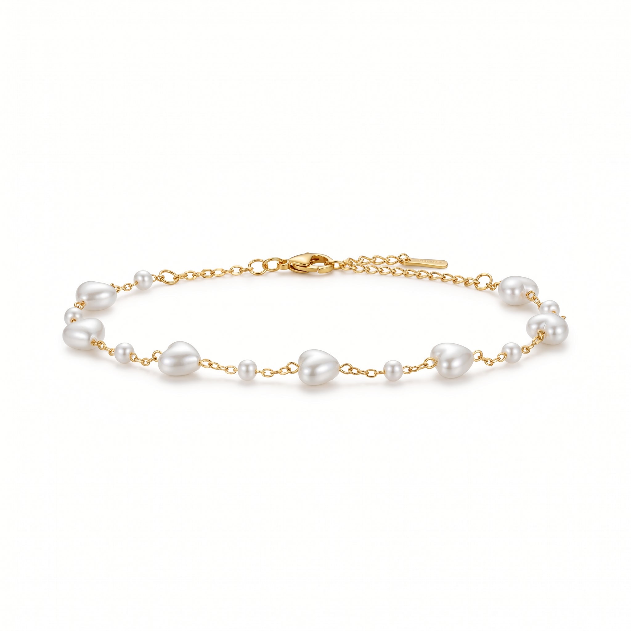 Baroque Pearl Station Chain Bracelet – Elegant Gold Fashion Jewellery
