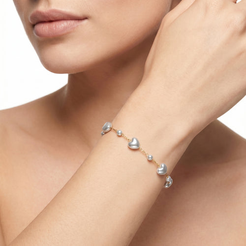 Baroque Pearl Station Chain Bracelet – Elegant Gold Fashion Jewellery