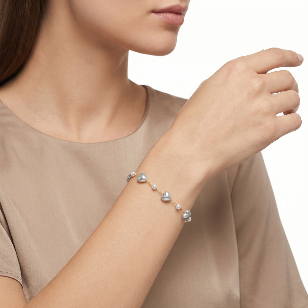 Baroque Pearl Station Chain Bracelet – Elegant Gold Fashion Jewellery