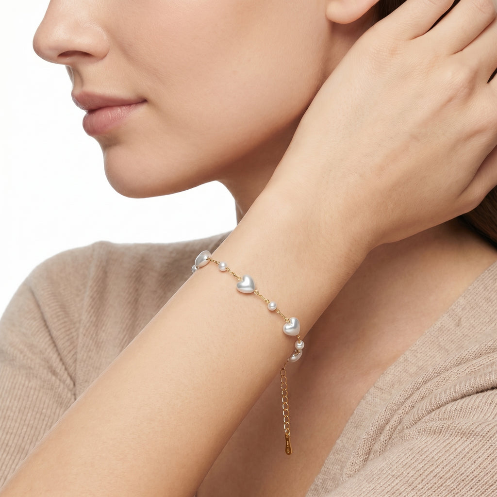 Baroque Pearl Station Chain Bracelet – Elegant Gold Fashion Jewellery