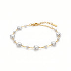 Baroque Pearl Station Chain Bracelet – Elegant Gold Fashion Jewellery