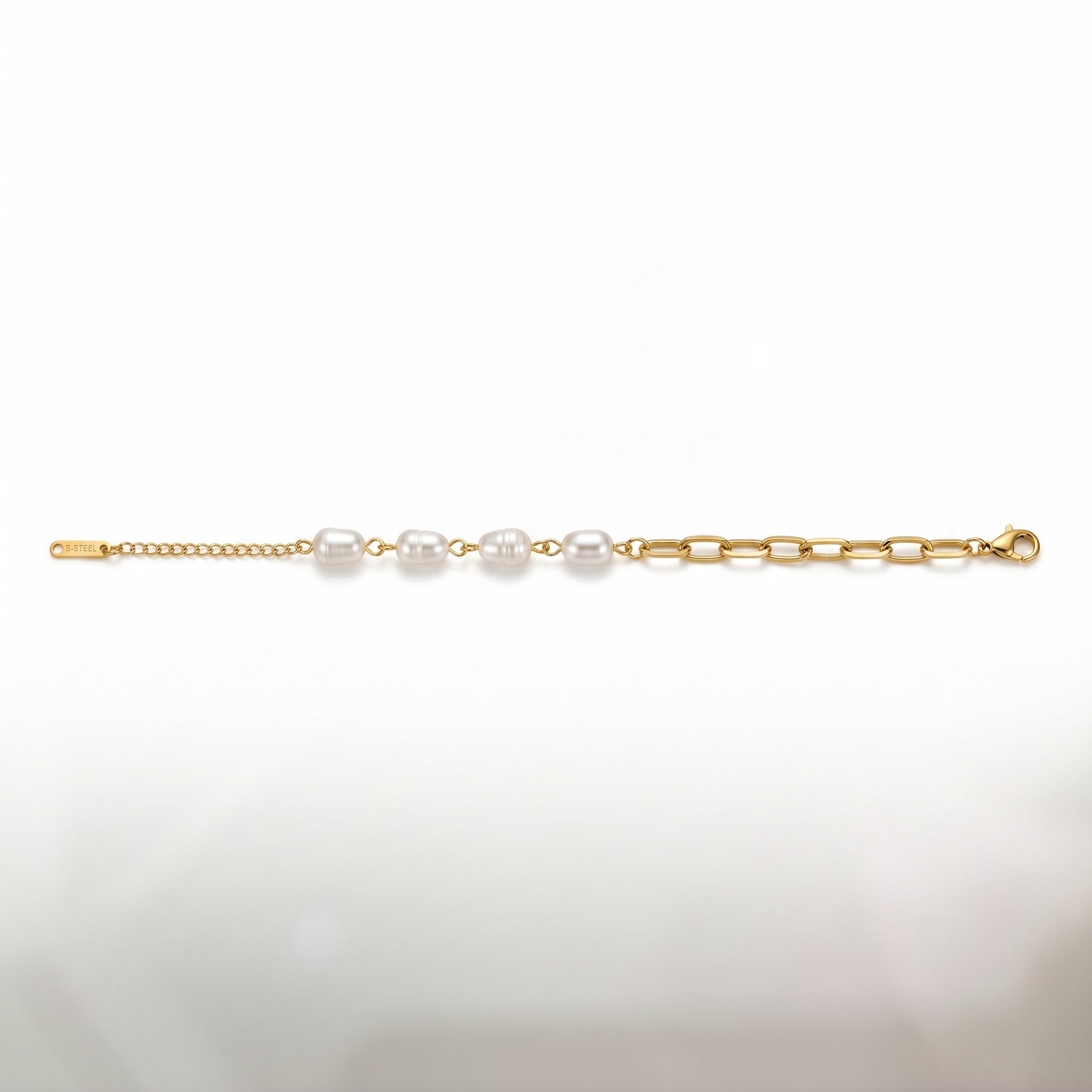 Pearl & Paperclip Chain Half Bracelet – Modern Fashion Jewellery