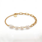 Pearl & Paperclip Chain Half Bracelet – Modern Fashion Jewellery