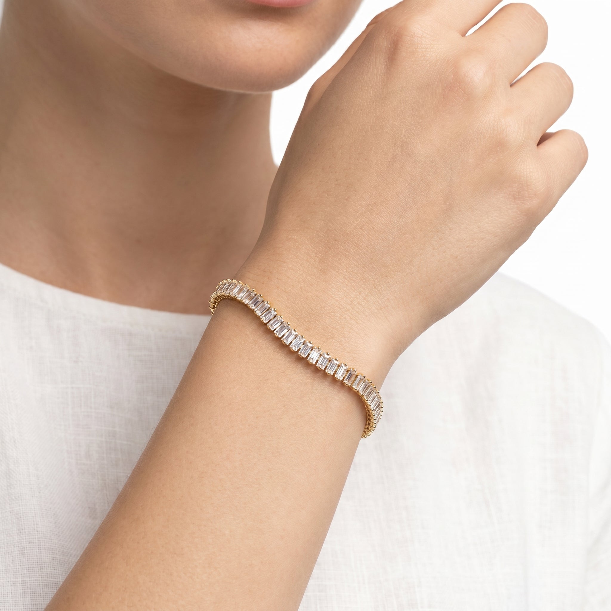 Emerald Cut Full Tennis Bracelet – Luxury CZ Fashion Bracelet