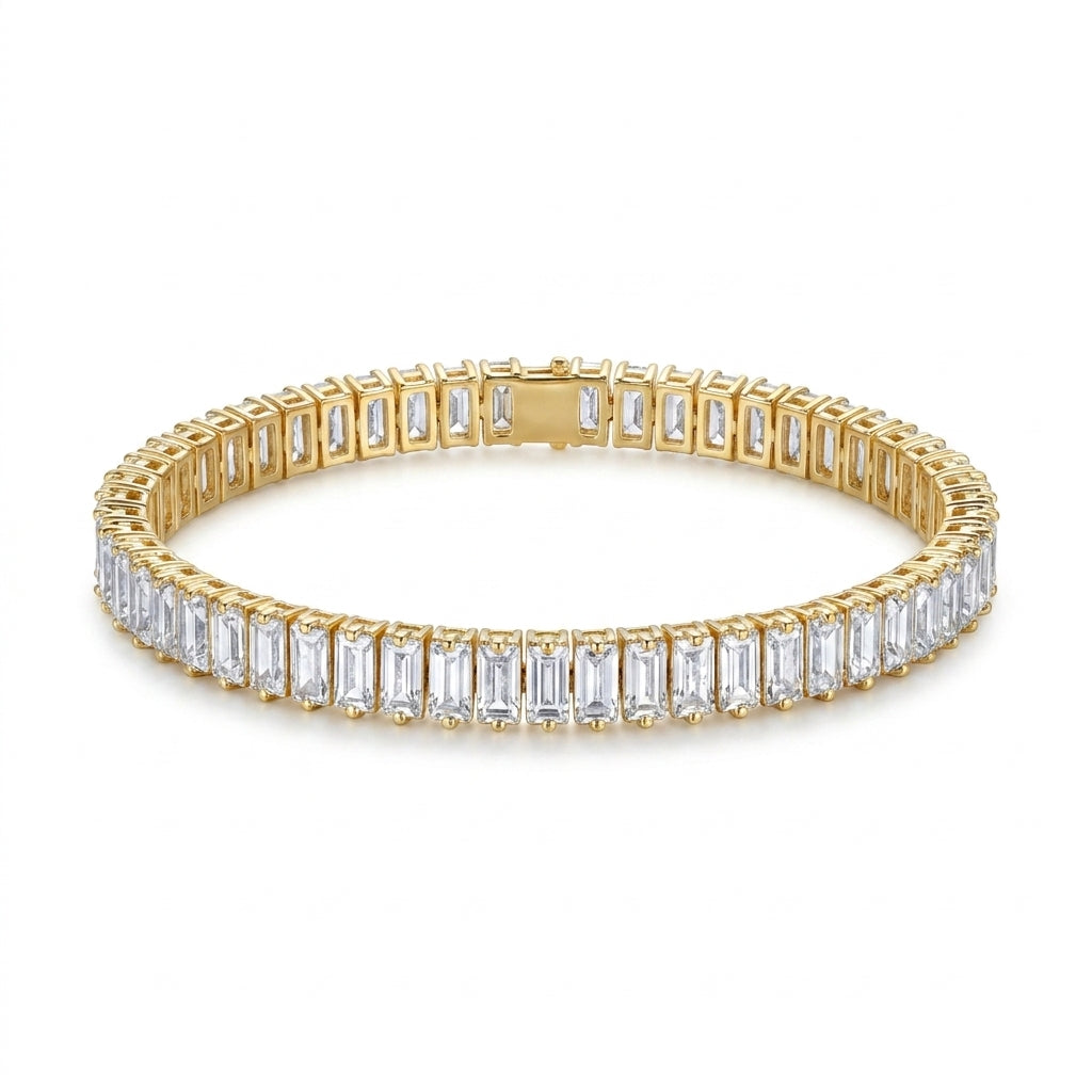 Emerald Cut Full Tennis Bracelet – Luxury CZ Fashion Bracelet