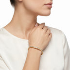 Crystal Pavé Gold Bangle – Slim CZ Fashion Cuff Bracelet