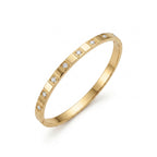 Geometric Square CZ Bangle – Gold Minimalist Fashion Bracelet