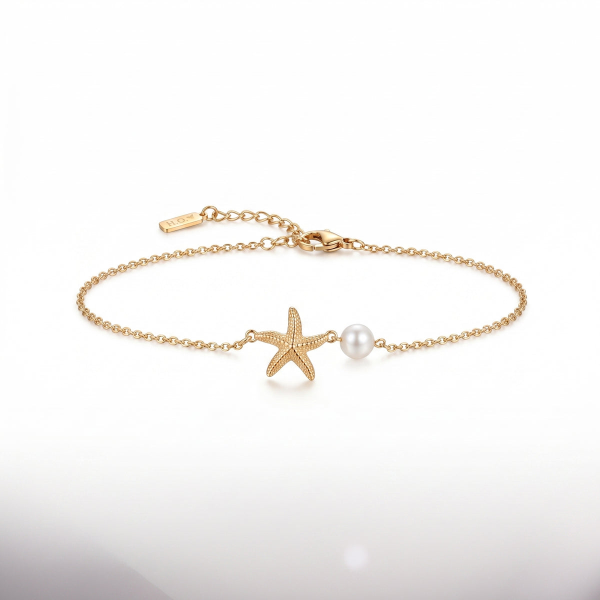 Starfish & Pearl Gold Bracelet – Ocean-Inspired Fashion Jewellery