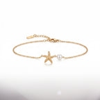 Starfish & Pearl Gold Bracelet – Ocean-Inspired Fashion Jewellery