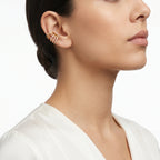 Triple Band CZ Star Earrcuff – Gold Open Fashion Statement Earrcuff