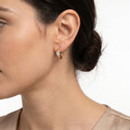 Pear CZ Huggie Earring – Gold Single Hoop Fashion Jewellery