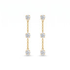 CZ Chain Station Drop Earrings – Dainty Gold Fashion Earrings