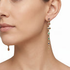 Multicolour Chakra Long Drop Earrings – Boho Gold Fashion Earrings