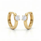 Pear CZ Huggie Solitaire Earrings – Gold Fashion Earrings