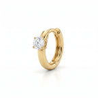 Pear CZ Huggie Solitaire Earrings – Gold Fashion Earrings