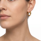 Chunky Heart Hoop Earrings – Gold Puffy Statement Fashion Earrings