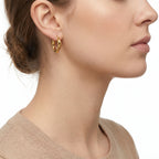 Chunky Heart Hoop Earrings – Gold Puffy Statement Fashion Earrings