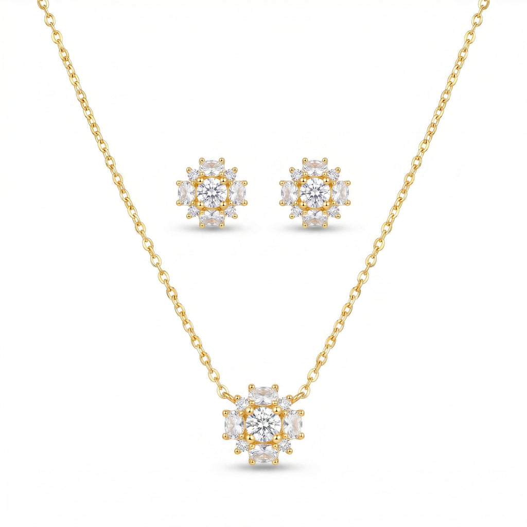 BloomCharm Pendant With Earring Set