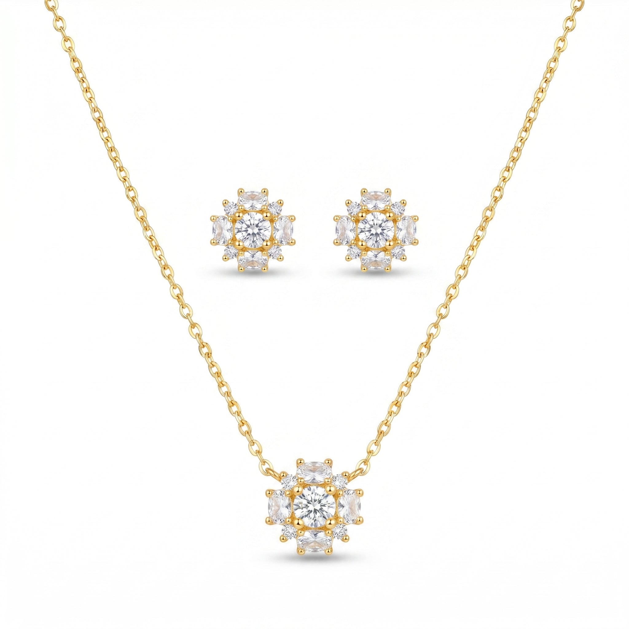 BloomCharm Pendant With Earring Set