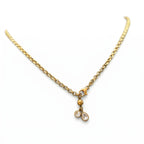 Round & Pear CZ Duo Pendant Necklace – Dainty Gold Fashion Jewellery