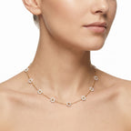 Pearl Daisy Station Choker Necklace – Gold Floral Fashion Jewellery