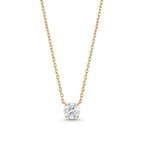 Round CZ Solitaire Pendant Necklace – Gold Minimalist Fashion Jewellery